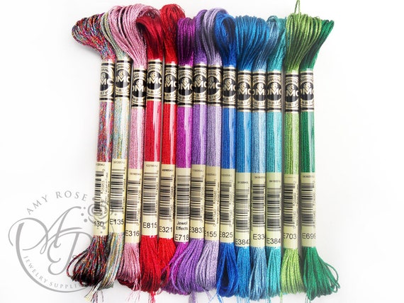 Fil Fluorescent DMC Light Effects - Lot De 6 écheveaux De 8 M, Parfait Pour Broderie, Point De Croix Et Créations Lumineuses