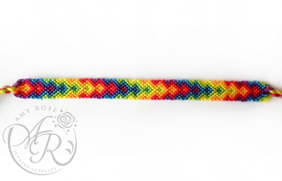 Friendship Bracelets Knotted Bracelet Rainbow Chevron Colorful