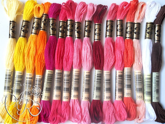1 x Cross Stitch Thread Mixed DMC Color Floss Thread for Embroidery Cotton Sewing Skeins Embroidery Thread Floss Kit Color Code 564~932 666