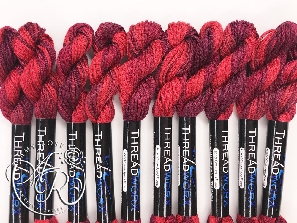ThreadworX Bleeding Hearts 1089 Variegated Embroidery Floss Etsy