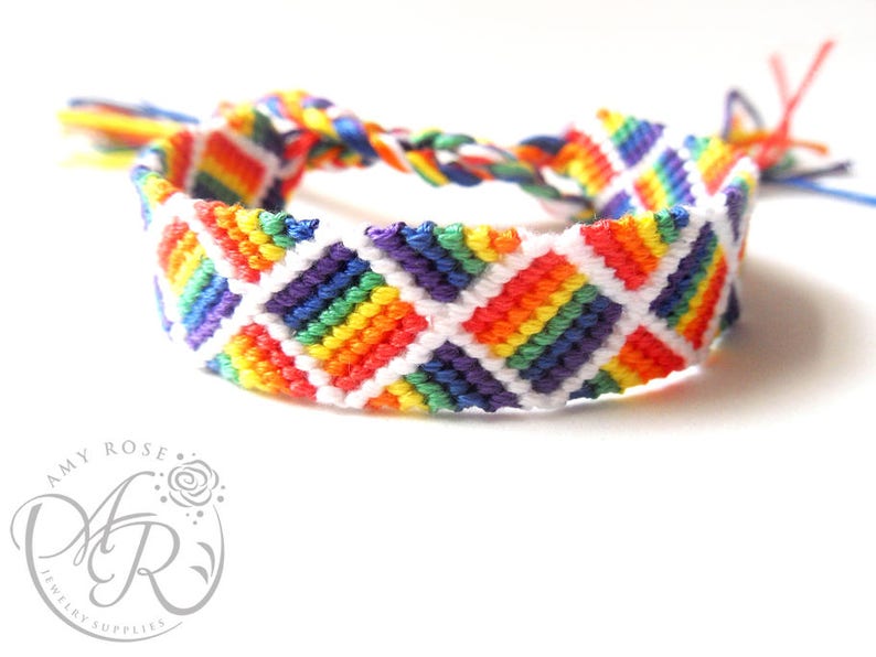 Complex Rainbow Friendship Bracelet Etsy