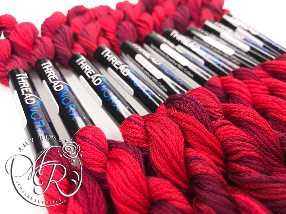 ThreadworX Bleeding Hearts 1089 Variegated Embroidery Floss Etsy