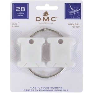 DMC Plastic Bobbins with Organizer Ring - 28 Pack