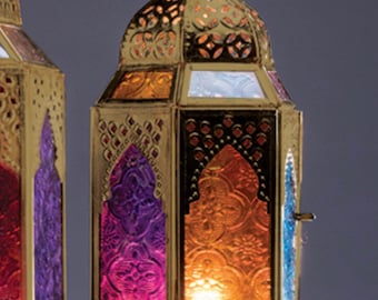 Gold coloured glass lantern