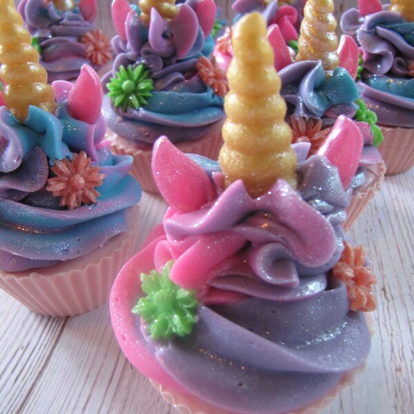 Cold Process Soap Cupcakes, Unicorn, Birthday Party Gifts, Gifts for Little girls, Party favors