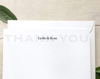 Thank you cards for wedding with first names, envelope return address printing add-on available [Q323-013]