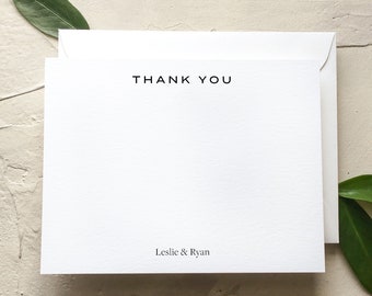 Simple thank you cards for wedding with first names, envelope printing add-on available [Q323-012]