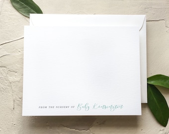 Simple Baby Shower Thank You Cards, Custom Minimal and Elegant From the Nursery of Notecards [Q118-029]