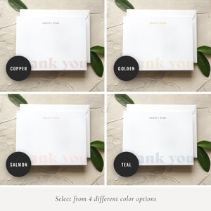 Custom Thank You Cards, Modern Personalized Couples Stationery for Wedding and Beyond Q121-007 image 4