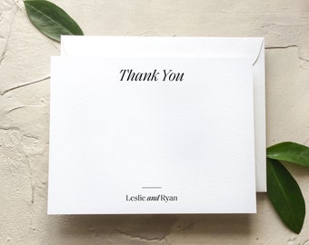 Wedding Thank You Cards, Modern Couples First Name Notecards, Couples Stationery [Q323-001]