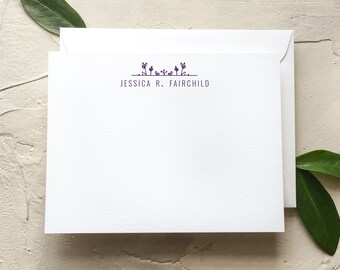 Personalized Flower Notecards, Perfect for Personal Stationery or Gift for Her [Q317-030]