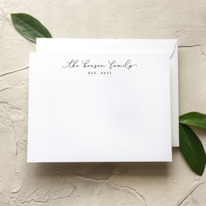 Modern Script Family Stationery for New Families or Couples, Perfect for a First Anniversary Gift [Q317-019]