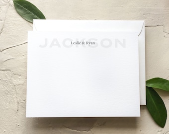 Thank you cards for wedding with first and last name, return address printing add-on available [Q323-014]