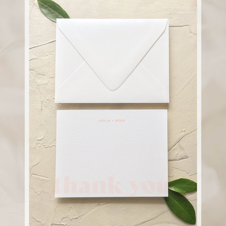 Custom Thank You Cards, Modern Personalized Couples Stationery for Wedding and Beyond Q121-007 image 3