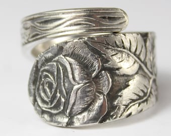 Rose cutlery jewelry, jewelry ring, approx. 64 (20.3) ring made of cutlery