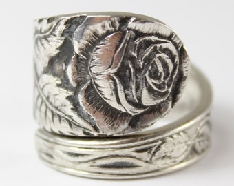 Rose cutlery jewelry, jewelry ring, approx. 59 (18.8) ring made of cutlery