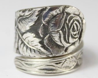 Rose cutlery jewelry, jewelry ring, approx. 55 (17.5) ring made of cutlery