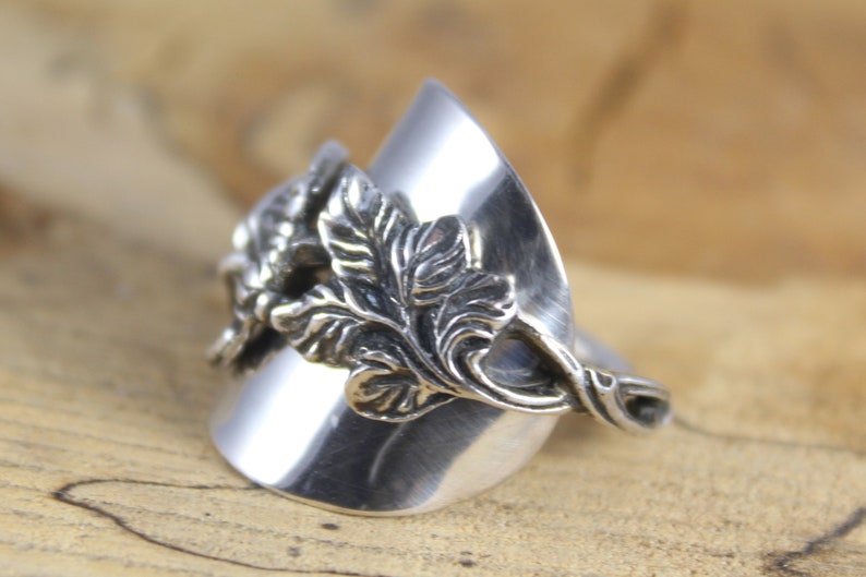 835er Silber Ring aus Besteck Rose Etsy