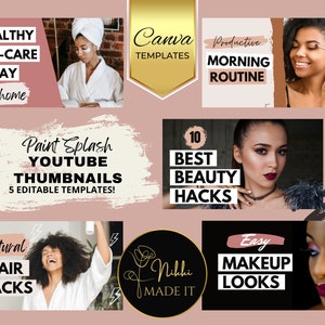 YouTube Thumbnail Templates | 5 YouTube Thumbnails | YouTube Thumbnail | DIY Branding Kit I Canva YouTube Template | YouTube Download