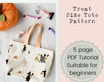 Treat Size Tote Bag PDF Pattern Tutorial