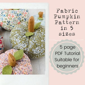 Fabric Pumpkin PDF Pattern Tutorial image 1