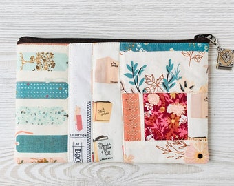 Bookish Patchwork Zip Up Pouch