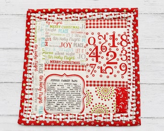 Quilted Patchwork Christmas Potholder - Cookie Exchange - Jingle Jammin Bars