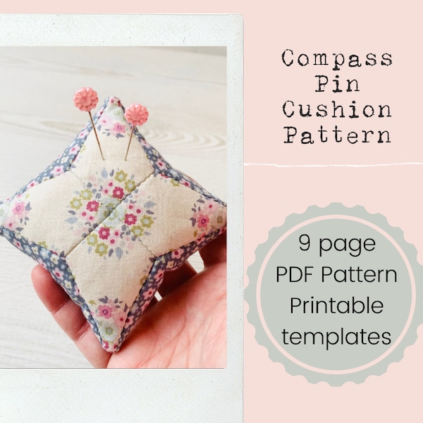 Compass Pin Cushion PDF Sewing Pattern