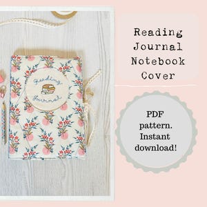 Reading Journal Quilted Notebook Cover Sewing Pattern - PDF