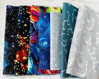 Galaxy & Space Themed Fabric Scrap Bundle 2 - 100g