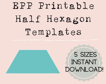 Printable Half Hexagon Templates in 5 sizes