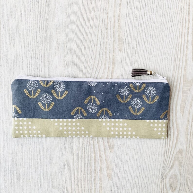 Steel Fabric Zip Pouch Cotton