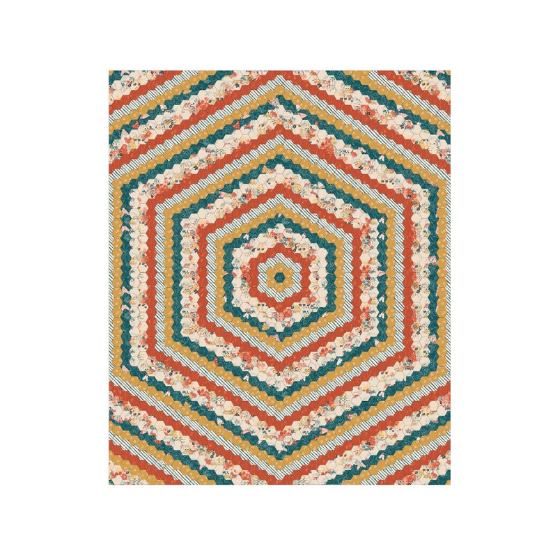 Hexagon Trip Around the World Quilt Pattern English Paper Pieced image 4