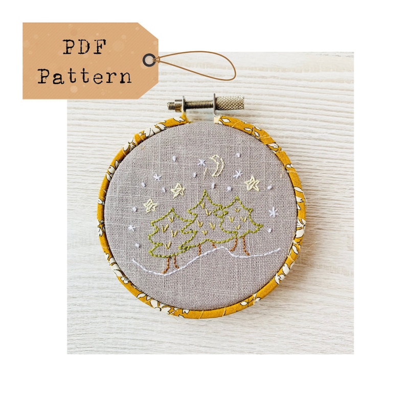 Snowy Trees Embroidery Pattern Etsy