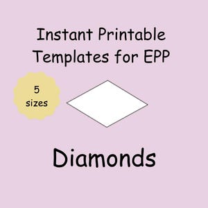 Printable Diamond Templates in 5 sizes - 60 degree 6 point star
