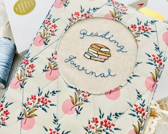 Reading Journal Quilted Notebook Cover Sewing Pattern - PDF