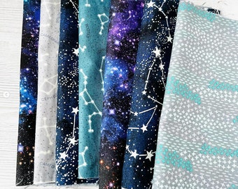 Galaxy & Space Themed Fabric Scrap Bundle 1 - 100g