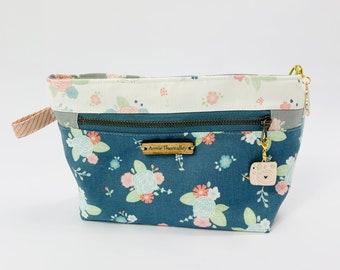 Floral Double Zip Pouch