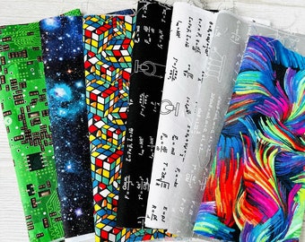 Science Fair Themed Fabric Scrap Bundle 1 - 100g