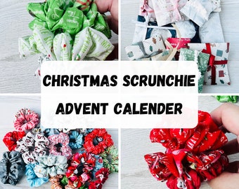 Advent Calender of Handmade Christmas Scrunchies