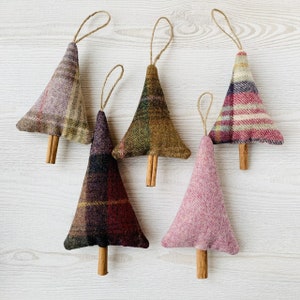 Wool Plaid Cinnamon Tree Christmas Decorations