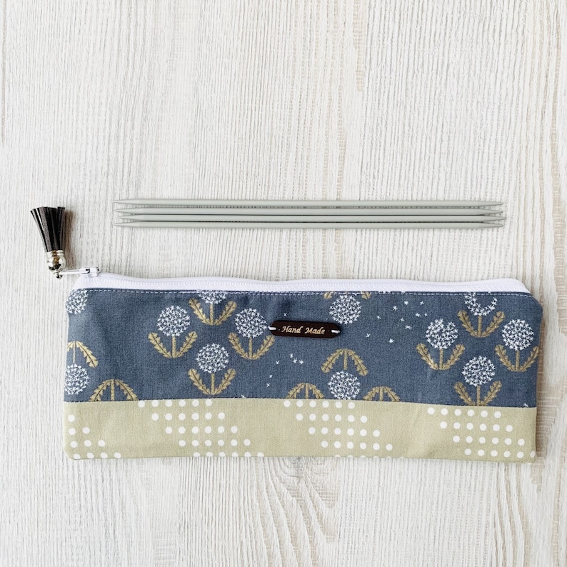 Steel Fabric Zip Pouch Cotton