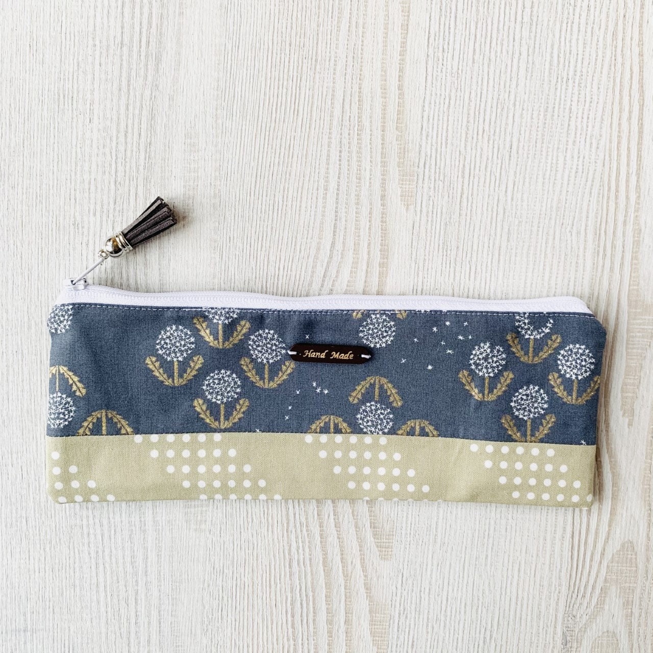 Pochette zip en tissu coton acier Etsy France