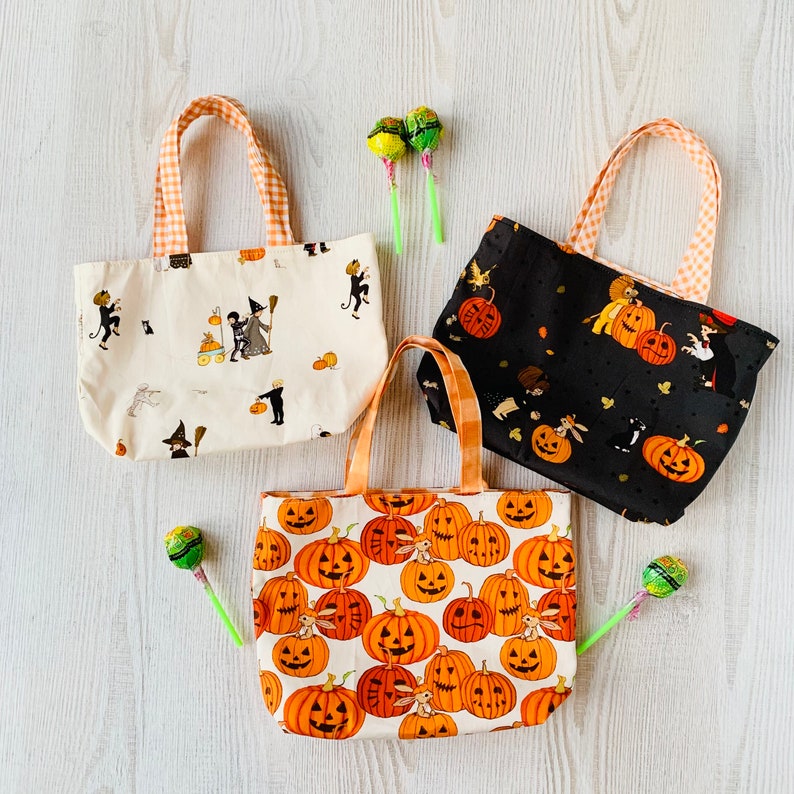 Treat Size Tote Bag Belle and Boo Halloween Print image 1