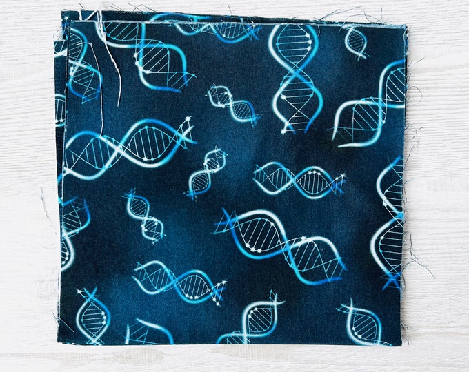 Dark Blue DNA Helix Fabric by Robert Kaufman - Remnants - Etsy