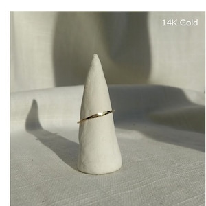 Solid 14ct Recycled Gold Stacking Ring. Fine Gold Band. Recycled Solid 14ct Gold Midi Ring. Dainty Gold Ring. 1mm Gold Ring