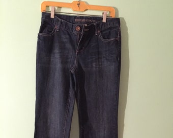 Vintage 70s Mossimo Supply Co. Bootcut Jeans - Dark Blue Denim, Size 7