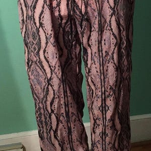Vintage 90s Schlangen Muster Hose - Mauve Pink, Größe S