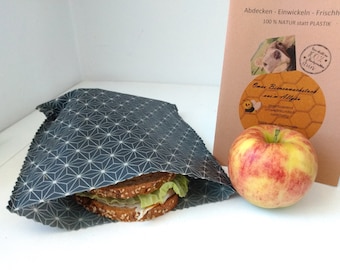 Bienenwachsbeutel, Brotbeutel, Bienenwachstüte, Snacktüte, Lunchbag, Lunchbox, wiederverwendbar, nachhaltig, Brot, Geschenk, Weihnach