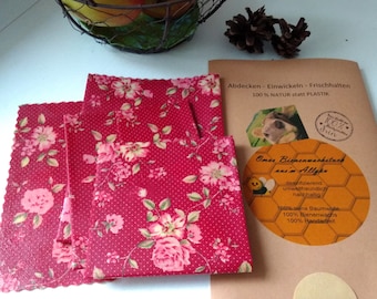 Beeswax wrap in 3 different sizes